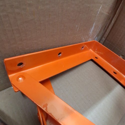 TIRE RACK WALL MOUNT WITH HEAVY DUTY TELESCOPIC RODSSTEEL - 400LBS CAPACITY - 31" - 56" ADJUSTABLE LENGTH - ORANGE/SILVER image 4