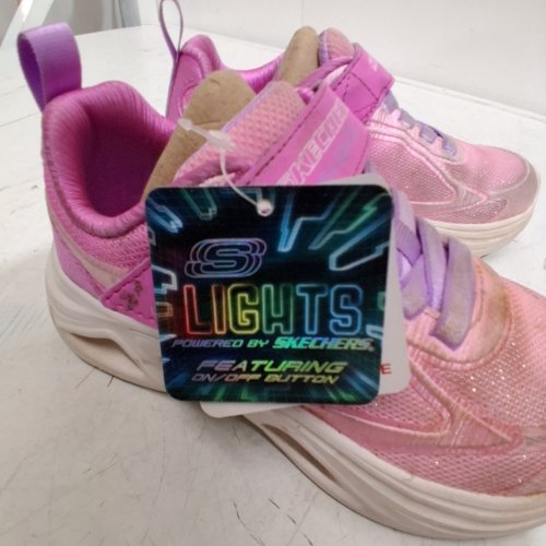 SKECHERS TODDLER KIDS SOLA GLOW 2 SHOES - SIZE 12 - PINK image 4