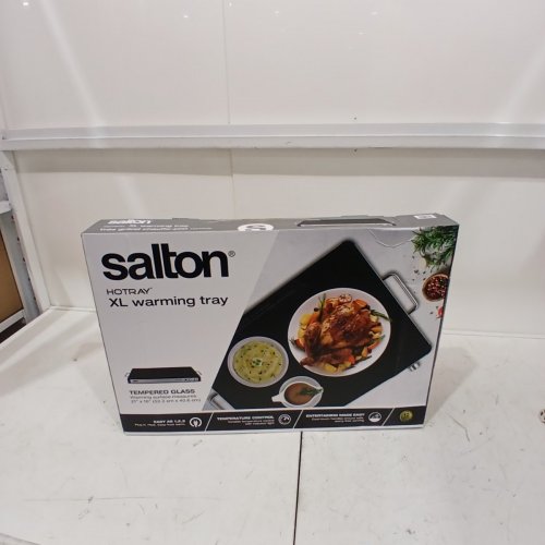 SALTON HOTRAY XL WARMING TRAY WITH TEMPERED GLASS - 400W 21" X 16" - BLACK - (MODEL: 2123123 / WT2148) image 6