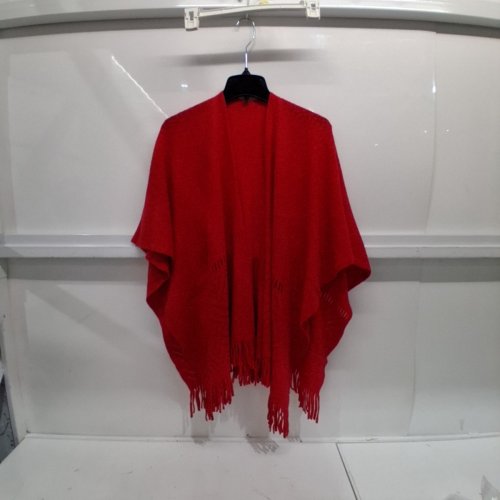 FRINGED PONCHO - OSFM - RED image 2