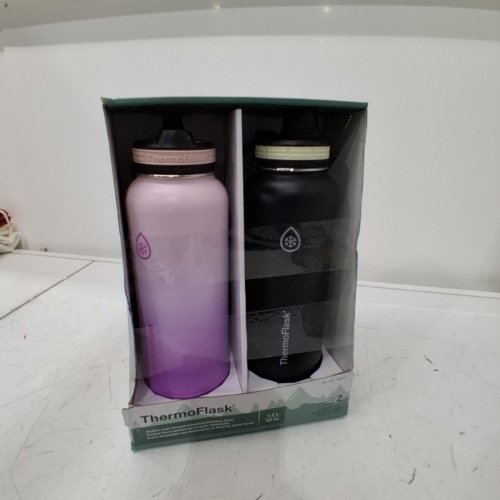 2PK THERMOFLASK STAINLESS STEEL BOTTLE - 40OZ - BLACK/PURPLE (MODEL:1630877) image 6