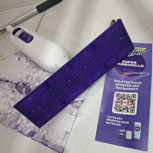 SWIFFER POWERMOP SUPER MULTI-SURFACE MOP & MOP PADS - PURPLE/WHITE image 4