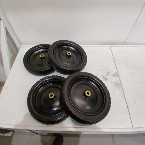 4PK STORY STORE 13" SOLID RUBBER TIRES WITH 4.00-6 TIRE FLAT FREE WITH 5/8" BEARINGS - 2.17" OFFSET BUG FOR GOR GARDEN CARTS - BLACK (MODEL: WB13.4) image 7