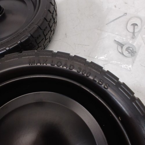 4PK STORY STORE 13" SOLID RUBBER TIRES WITH 4.00-6 TIRE FLAT FREE WITH 5/8" BEARINGS - 2.17" OFFSET BUG FOR GOR GARDEN CARTS - BLACK (MODEL: WB13.4) image 9