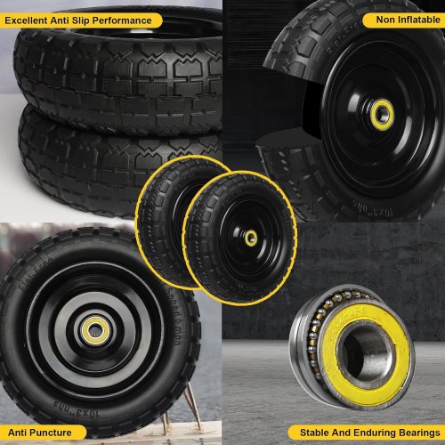 4PK STORY STORE 13" SOLID RUBBER TIRES WITH 4.00-6 TIRE FLAT FREE WITH 5/8" BEARINGS - 2.17" OFFSET BUG FOR GOR GARDEN CARTS - BLACK (MODEL: WB13.4) image 3