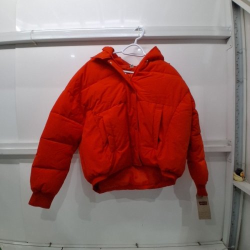 WOMENS LEVI'S CINCH WAIST QUILTED PUFFER JACKET - MEDIUM - ORANGE (STYLE: LW2RN402) image 2