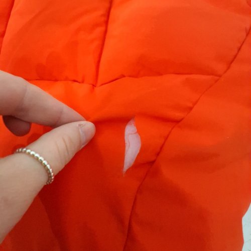 WOMENS LEVI'S CINCH WAIST QUILTED PUFFER JACKET - MEDIUM - ORANGE (STYLE: LW2RN402) image 3