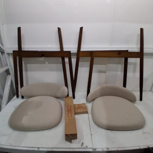 2PK COLAMY COUNTER HEIGHT UPHOLSTERED WOODEN BAR STOOL - BEIGE (MODEL: B6269) image 2