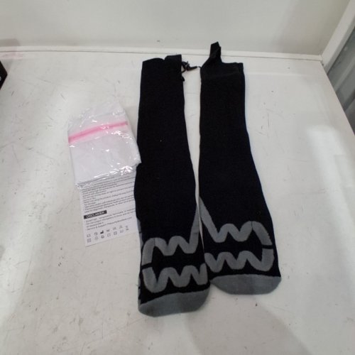 ADULT UNISEX HEATED SOCKS - ONE SIZE - BLACK/GREY image 2