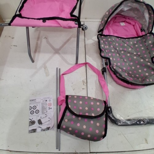 BAYER SMARTY - DOLL STROLLER - GREY/PINK image 4