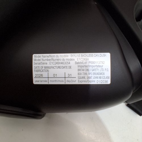 BRITAX SKYLINE 2-STAGE BELT-POSITIONING BOOSTER CAR SEAT WITH 2-LAYER IMPACT PROTECTION - 40-120LB CAPACITY - DUSK/BLACK (MODEL: E1C249H) image 2