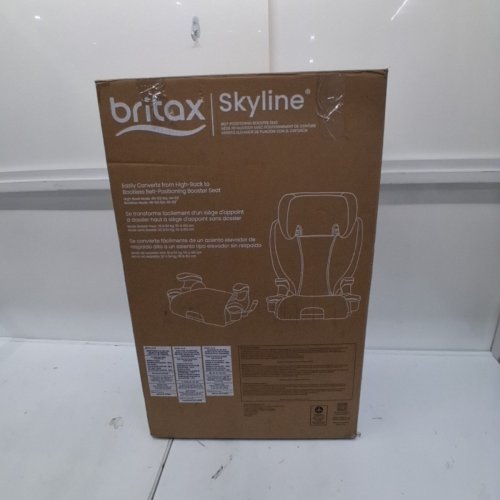 BRITAX SKYLINE 2-STAGE BELT-POSITIONING BOOSTER CAR SEAT WITH 2-LAYER IMPACT PROTECTION - 40-120LB CAPACITY - DUSK/BLACK (MODEL: E1C249H) image 5