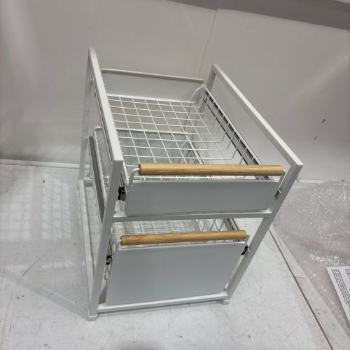 MESA 2-TIER ORGANIZER WITH DRAWERS - 12" X 16" - WHITE/WOOD (MODEL: 1901761) image 2
