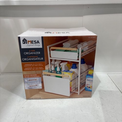 MESA 2-TIER ORGANIZER WITH DRAWERS - 12" X 16" - WHITE/WOOD (MODEL: 1901761) image 3