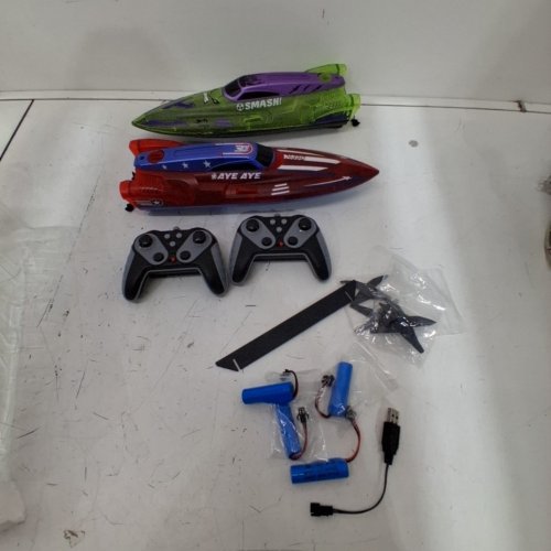 4PC DEERC RC BOATS WITH LED LIGHTS - GREEN/RED (MODEL: DE1220 image 4