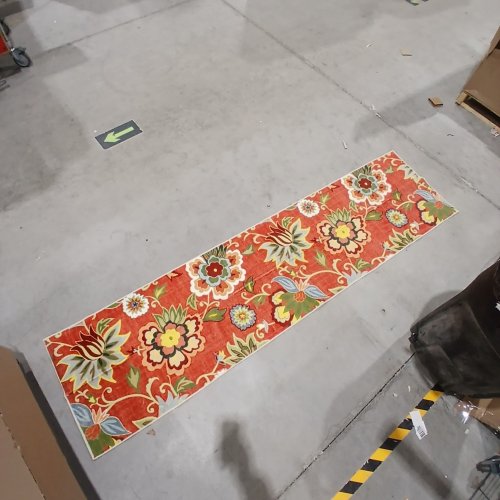 FLORAL AREA RUG RUNNER - 24" X 95" - RED MULTICOLOUR image 2