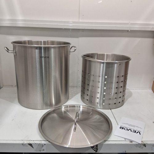 STAINLESS STEEL COMMERCIAL STOCKPOT - 64QT - STEEL - (MODEL: SP64QT404506S) image 2
