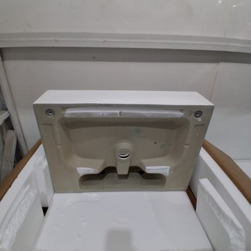 DEERVALLEY WALL-MOUNT RECTANGULAR TRADITIONAL CERAMIC CONSOLE BATHROOM SINK WITH BASE - 24" X 17" X 35" - WHITE / MATTE BLACK (MODEL: DV-1CS0117B) image 5