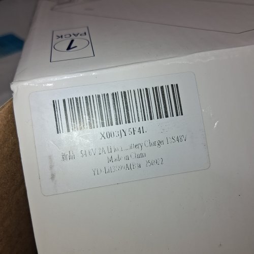 CHARGER FOR LI-ION BATTERY - 54.6 V, 2A (MODEL: 250922) image 2