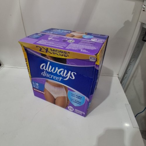 38PK ALWAYS DISCREET ADULT INCONTINENCE UNDERWEAR - LARGE - PURPLE image 2
