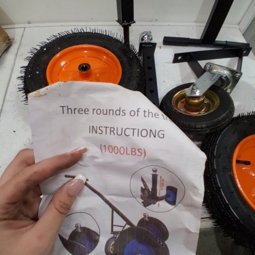CARBON STEEL TRAILER DOLLY - 1000LBS CAP - 2" TRAILER BALL - BLACK/ORANGE (MODEL: QYC1200-B) image 2