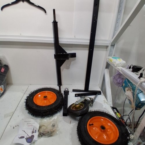 CARBON STEEL TRAILER DOLLY - 1000LBS CAP - 2" TRAILER BALL - BLACK/ORANGE (MODEL: QYC1200-B) image 3