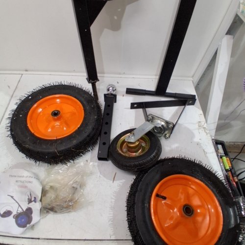CARBON STEEL TRAILER DOLLY - 1000LBS CAP - 2" TRAILER BALL - BLACK/ORANGE (MODEL: QYC1200-B) image 6