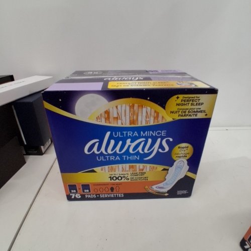 76PK ALWAYS ULTRA THIN OVERNIGHT PADS UNSCENTED WITH WINGS image 3