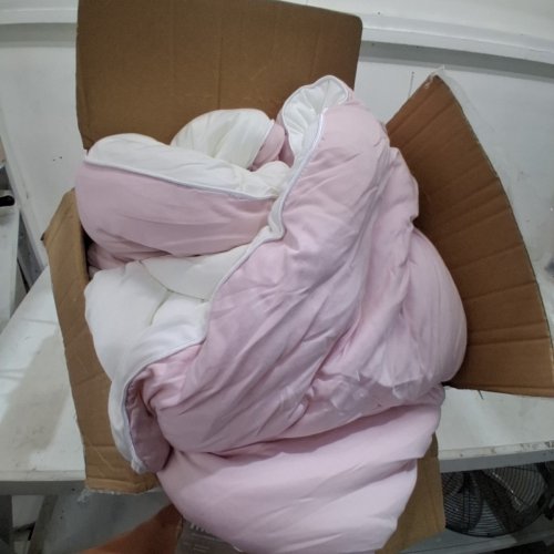 MELLOW MARSHMELLOW COMFORTER EXTRA FLUFFY DOUBLE-STUFFED DOWN ALTERNATIVE DUVET INSERT - FULL/QUEEN (90" X 90") - PINK/WHITE image 3
