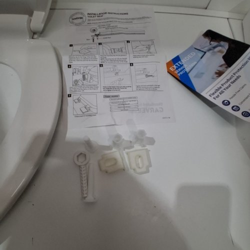 GARVEE ELONGATED SOFT CLOSE EASY CLEAN PLASTIC TOILET SEAT - 19" - WHITE - (MODEL: PHO_11GXK800) image 3