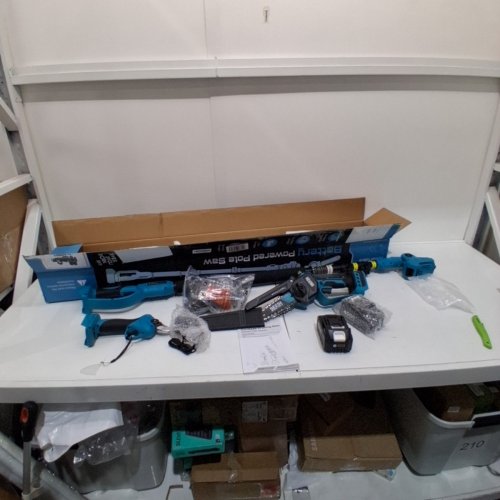 SEESII CORDLESS POLE SAW AND PRUNING SHEAR COMBO - 4 IN 1 SET - REACHS 15FT -2X4000MAH BATTERIES- BLUE (MODEL: P6 COMBO) image 3