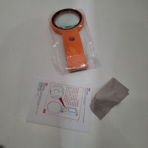 AIXPI 30X 10X MAGNIFYING GLASS WITH LIGHT AND STAND- 10" X 2"- ORANGE (MODEL: L106-ORANGE) image 2