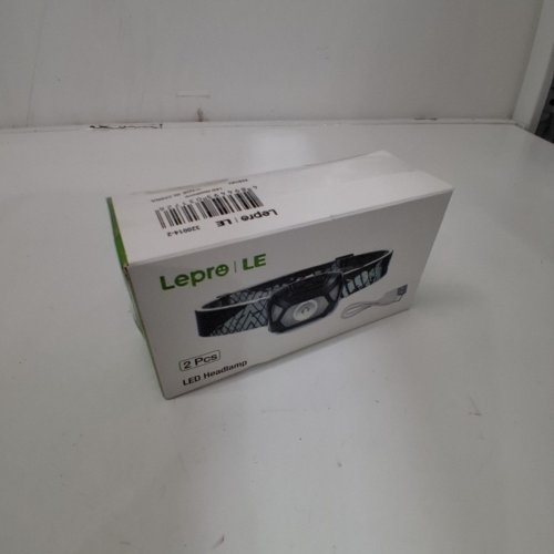 2PK LEPRO WATERPROOF LIGHTWEIGHT LUX SUPER BRIGHT LED HEADLAMP - BLACK/GREY - (MODEL: 320015-2) image 4