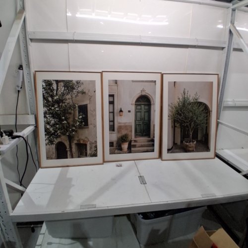 3PC HPNIUB LARGE VINTAGE ITALY CITY LANDSCAPE FRAMED CANVAS PRINT WALL ART SET - 24" X 36" - MULTI-COLOUR image 2