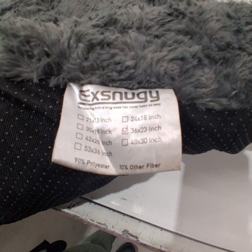 EXSNUGY WASHABLE DOG BED/CRATE MAT - 36" X 23" - GREY image 3