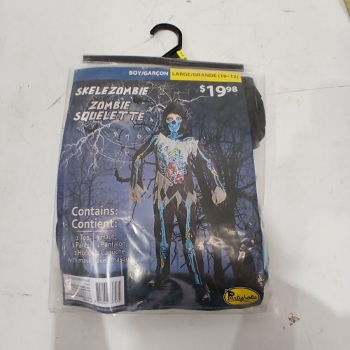 3PC BOYS PARTYHOLIC SKELEZOMBIE COSTUME - LARGE (10-12) - BLACK/BLUE (STYLE: 13164) image 2