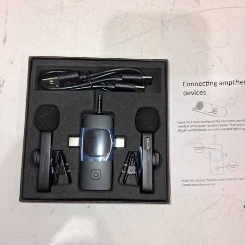 3PC WIRELESS LAVALIER MICROPHONE SET - BLACK image 3