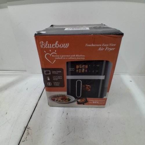 BLUEBOW 8-IN-1 AIR FRYER WITH TOUCHSCREEN, VIEWING WINDOW, COOKING PRESETS - 6QT - 1350W - BLACK/SILVER image 5