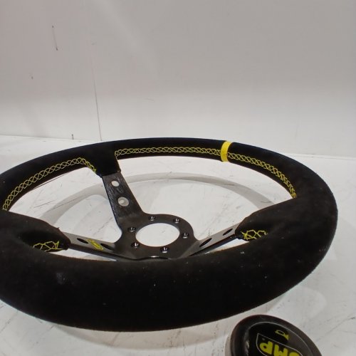 OMP SUEDE RACING STEERING WHEEL - 30MM/350MM - BLACK/YELLOW - (MODEL: OD0-1979) image 4