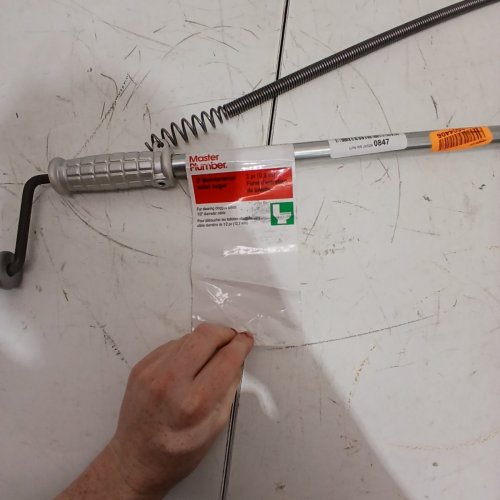 MASTER PLUMBER WIRE TOILET AUGER DRAIN CLEANER CLOG REMOVING SNAKE - 1/2" X 3FT - BLACK/SILVER (MODEL: ‎45030-6 EF) image 3