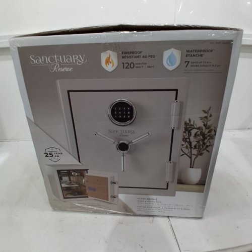SANCTUARY RESERVE HEAVY DUTY MOUNTABLE 1.69CUFT HOME & OFFICE SAFE WITH ELECTRONIC LOCK - WHITE - (MODEL: 1806211) image 2