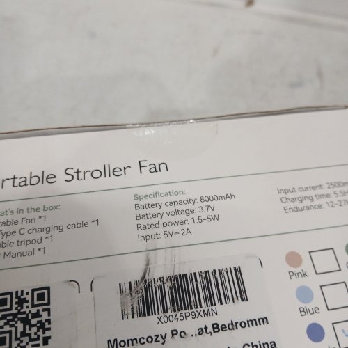 MOMCOZY 8000MAH PORTABLE STROLLER FAN, 27H ULTRA-LONG BATTERY LIFE - 4 SPEED - PURPLE image 3