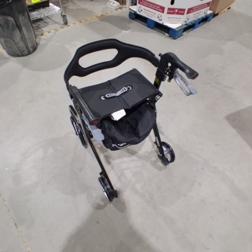 DRIVE MEDICAL NITRO SPRINT FOLDING ROLLATOR WALKER WITH SEATING - BLACK (MODEL: 102662BK-T) image 2
