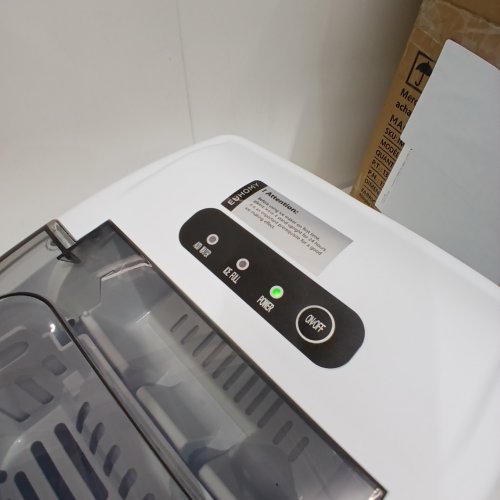 EUHOMY COUNTERTOP ICE MAKER MACHINE WITH HANDLE, BASKET AND SCOOP - MAKES 26LBS PER DAY - WHITE (MODEL: IM001-BWH-CAEH) image 3
