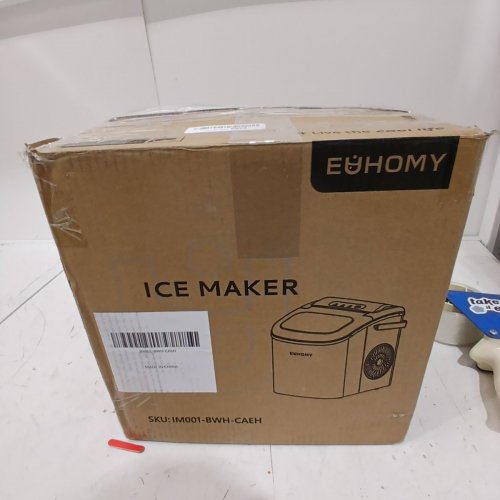 EUHOMY COUNTERTOP ICE MAKER MACHINE WITH HANDLE, BASKET AND SCOOP - MAKES 26LBS PER DAY - WHITE (MODEL: IM001-BWH-CAEH) image 7