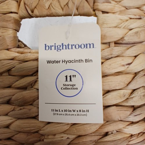 BRIGHTROOM WOVEN WATER HYACINTH BIN - 11" L X 10" W X 8" H - NATURAL image 3