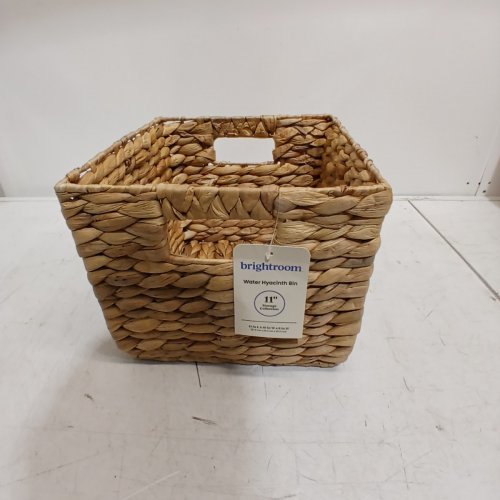 BRIGHTROOM WOVEN WATER HYACINTH BIN - 11" L X 10" W X 8" H - NATURAL image 4