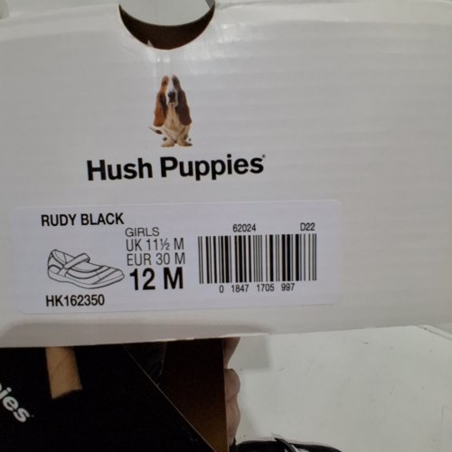 GIRLS HUSH PUPPIES RUDY UNIFORM SHOES - SIZE 12M - BLACK image 2