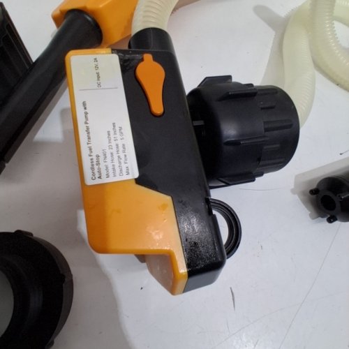 CORDLESS AUTO-STOP FUEL TRANSFER PUMP - COMPATIBLE WITH DEWALT 20V & MILWAUKEE 18V - YELLOW (MODEL: FN401) image 3