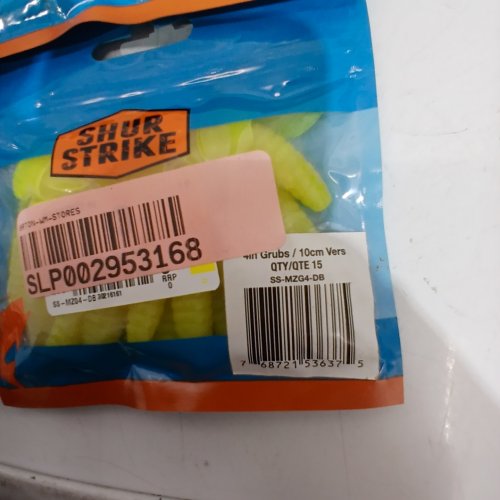 7 (15PK) SHUR STRIKE FISHING GRUBS - 4" - CHARTREUSE - 105 TOTAL (MODEL: SS-MZG4-DB) image 2